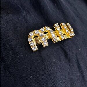 Gold Hair Barrette with Embellished  Crystals